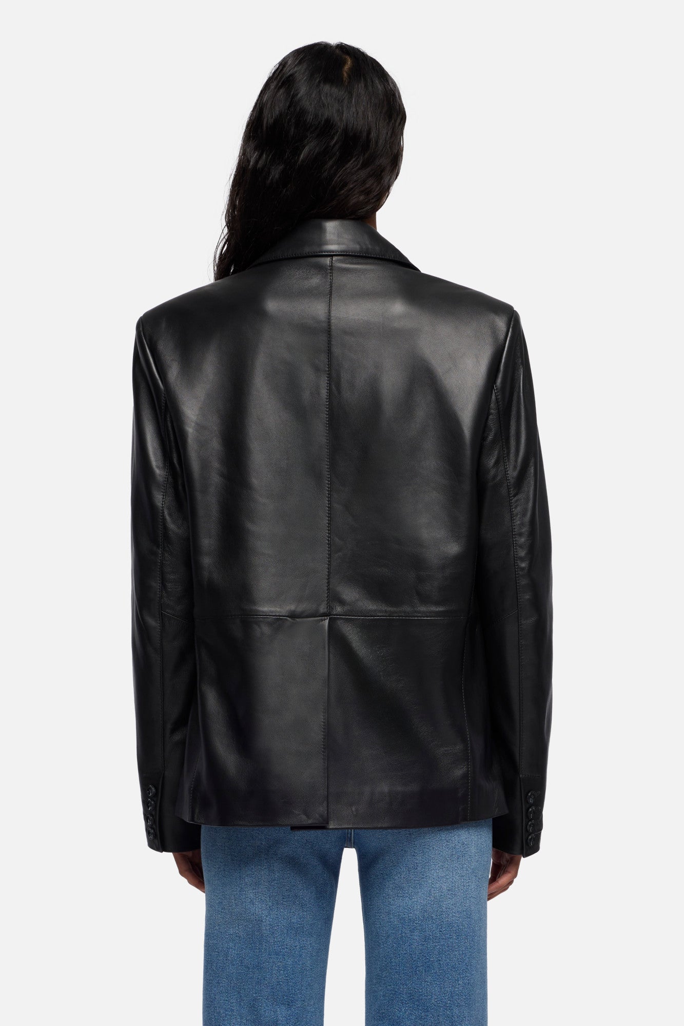 Italian Leather Blazer in Black | 7 For All Mankind