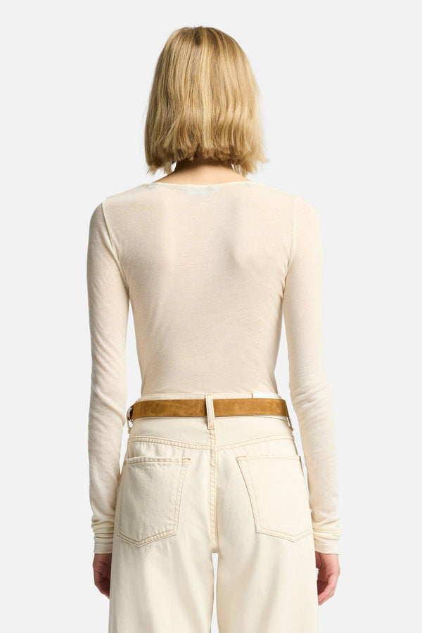 Long Sleeve Crew in White