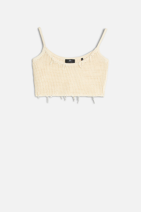 CROPPED OPEN KNIT TANK