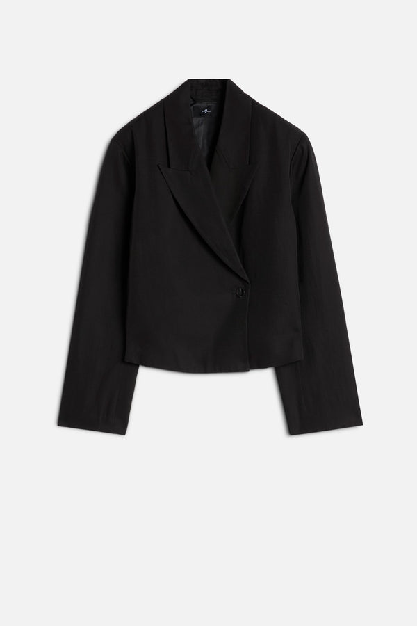 CROPPED BLAZER in Linen Blend