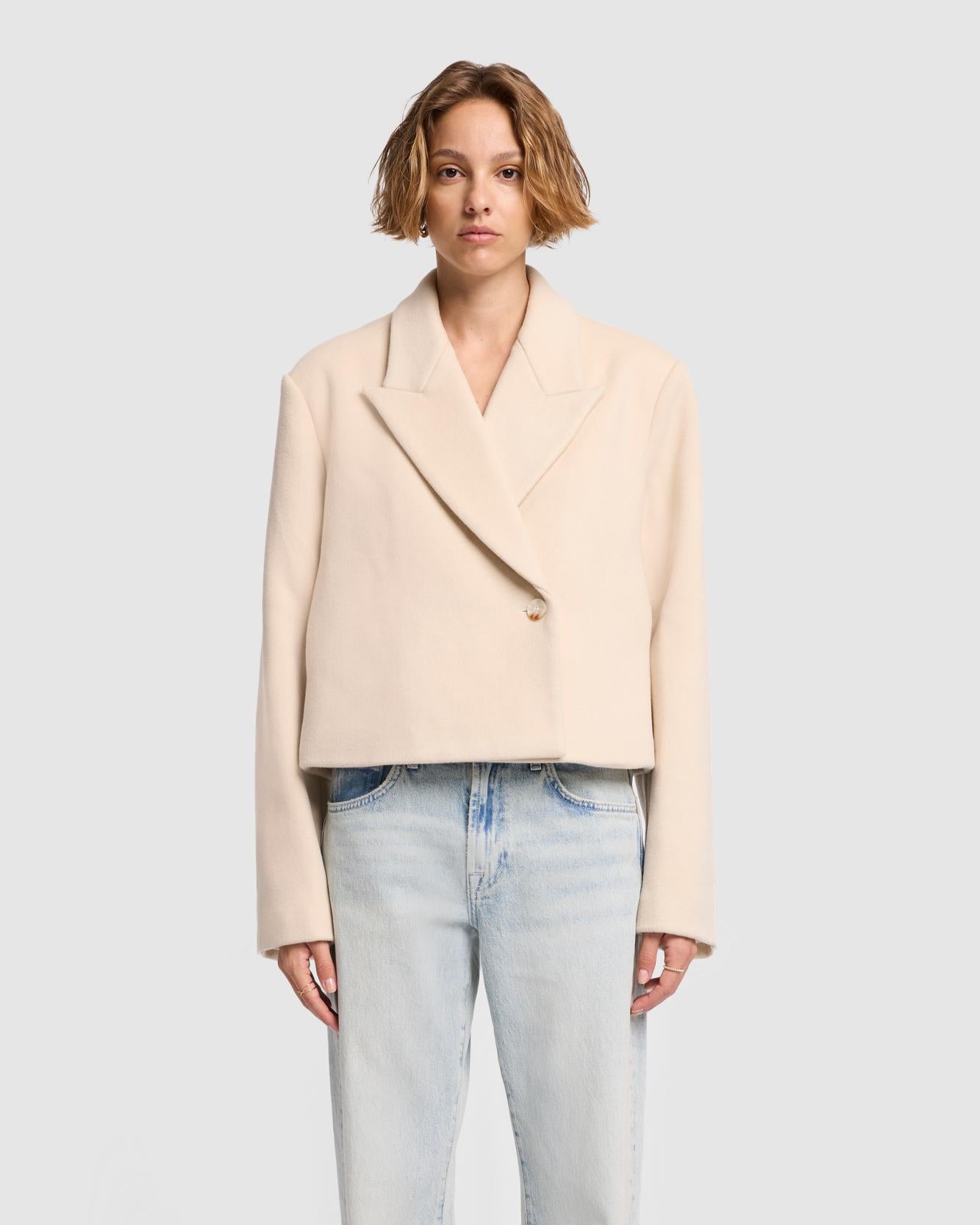 7 for all mankind Cropped Wool Jacket Jackets
