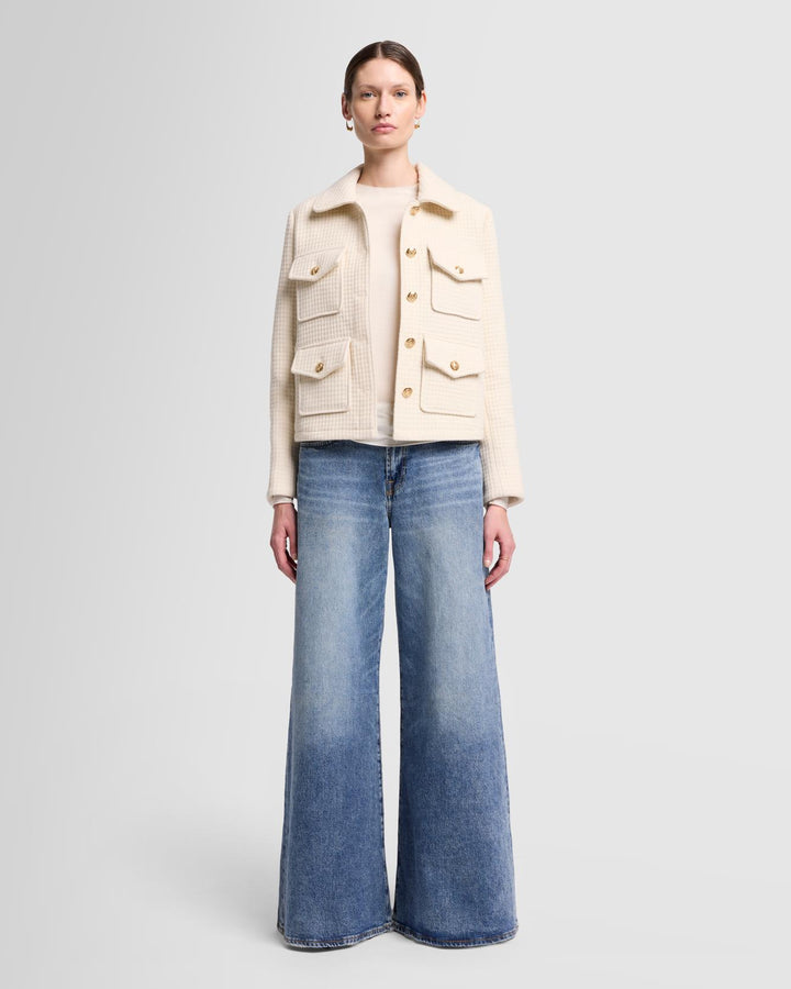Cashmere Boucle Jacket in Milk | 7 For All Mankind