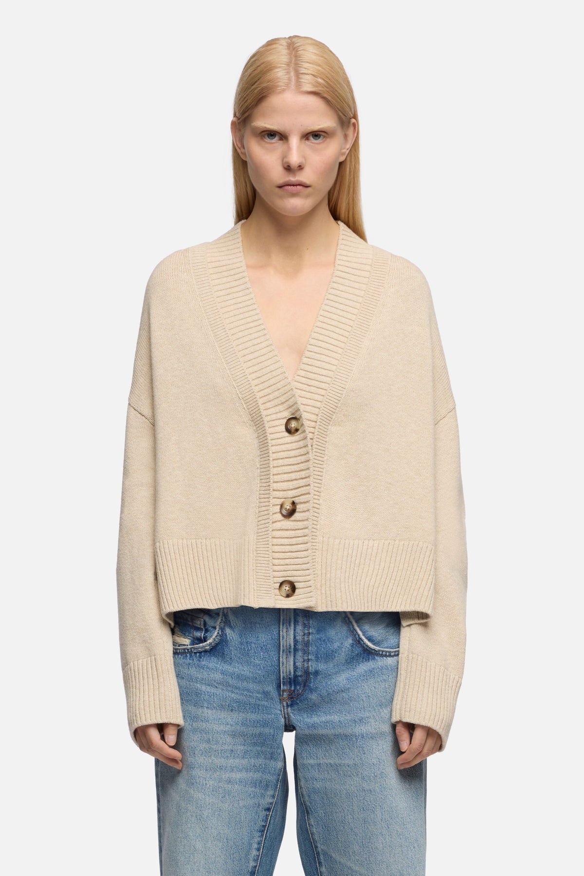DOUBLE CARDIGAN in Wool Blend Moonbeam | 7 For All Mankind