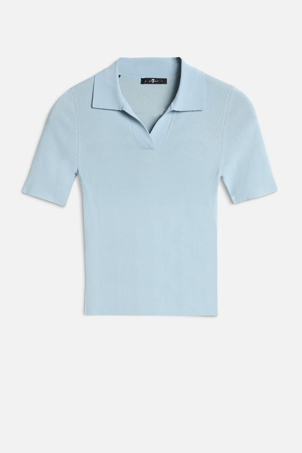 SHORT SLEEVE POLO SWEATER