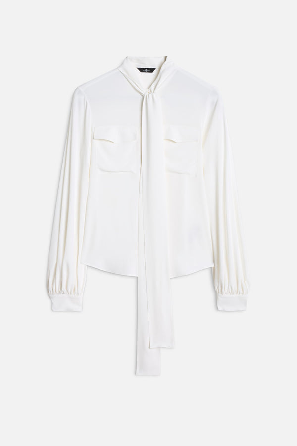 BALLOON SLEEVE BLOUSE in Silk