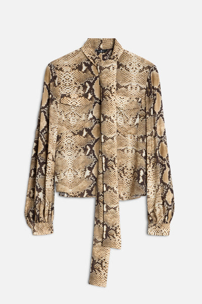 BALLOON SLEEVE BLOUSE in Viscose Snake