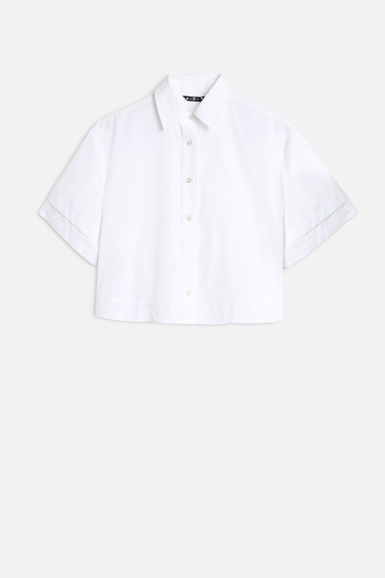 DOUBLE SHORT SLEEVE SHIRT in Poplin Optical White | 7 For All Mankind