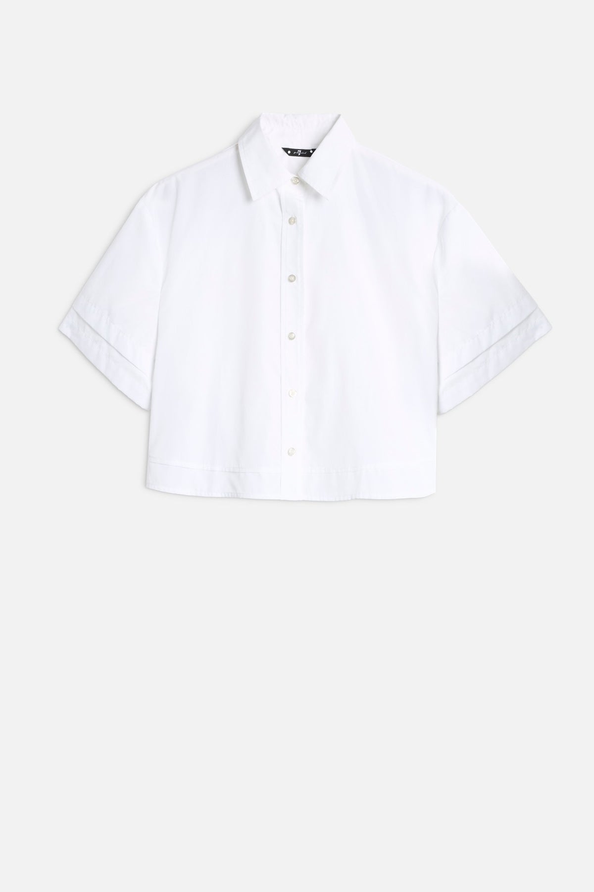DOUBLE SHORT SLEEVE SHIRT in Poplin Optical White | 7 For All Mankind
