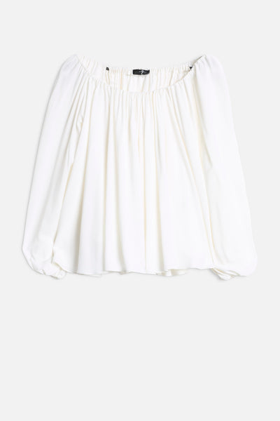 OFF SHOULDER BLOUSE in Silk Optical White
