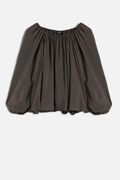 OFF SHOULDER BLOUSE in Silk Brownie