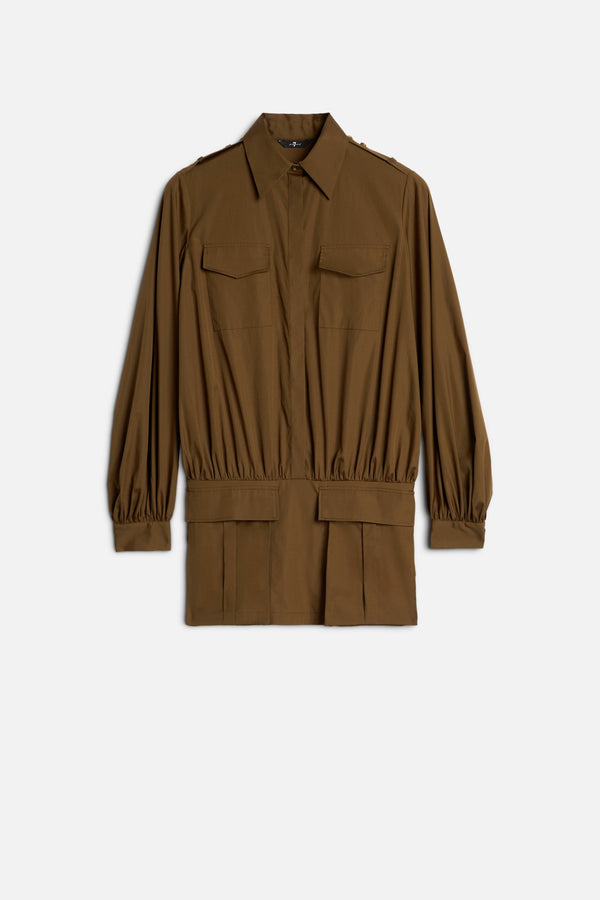 UTILITY MINI DRESS in Poplin