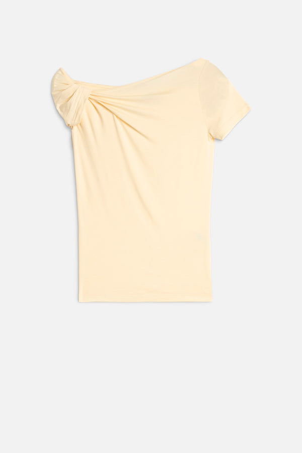 TWISTED SHOULDER TEE in Lyocell