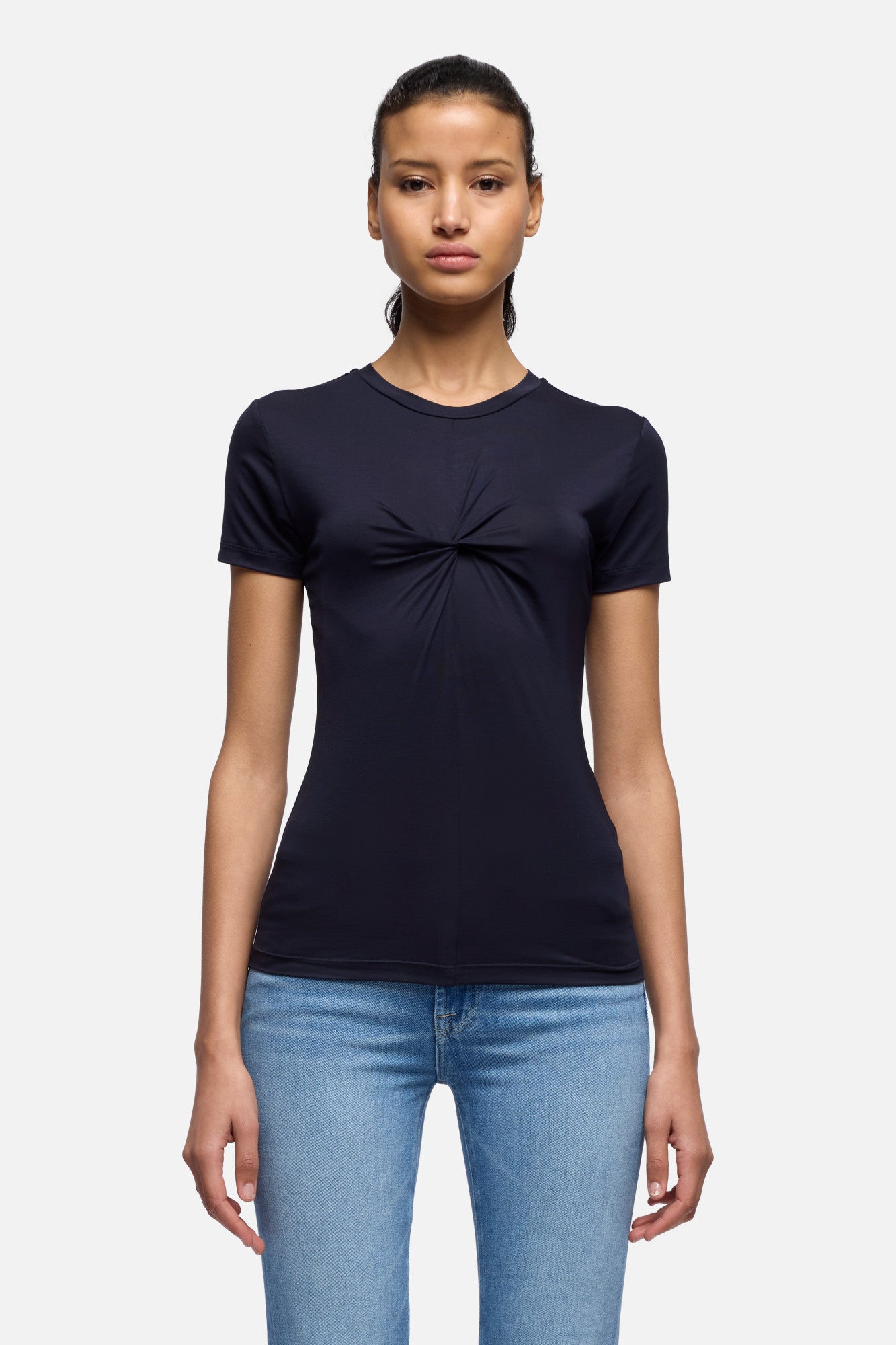 TWISTED TEE in Lyocell Navy | 7 For All Mankind