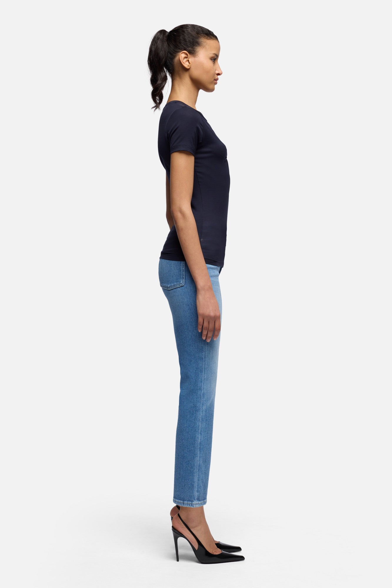 TWISTED TEE in Lyocell Navy | 7 For All Mankind