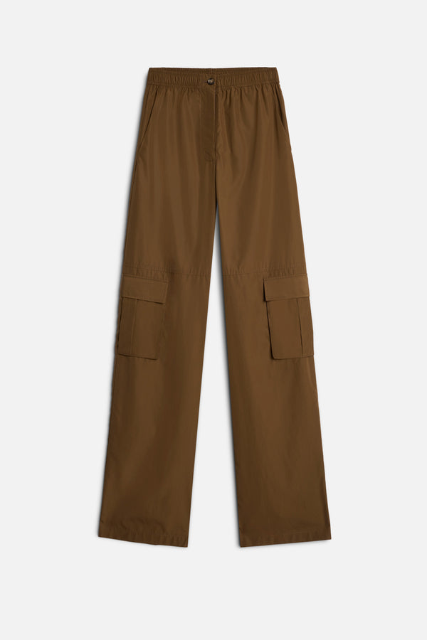 CARGO WIDE LEG PANT in Poplin