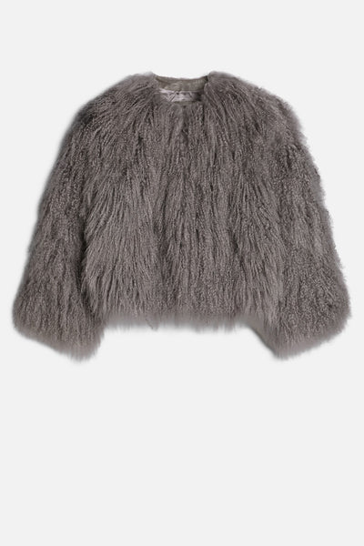 Shearling Fur Jacket in Grey