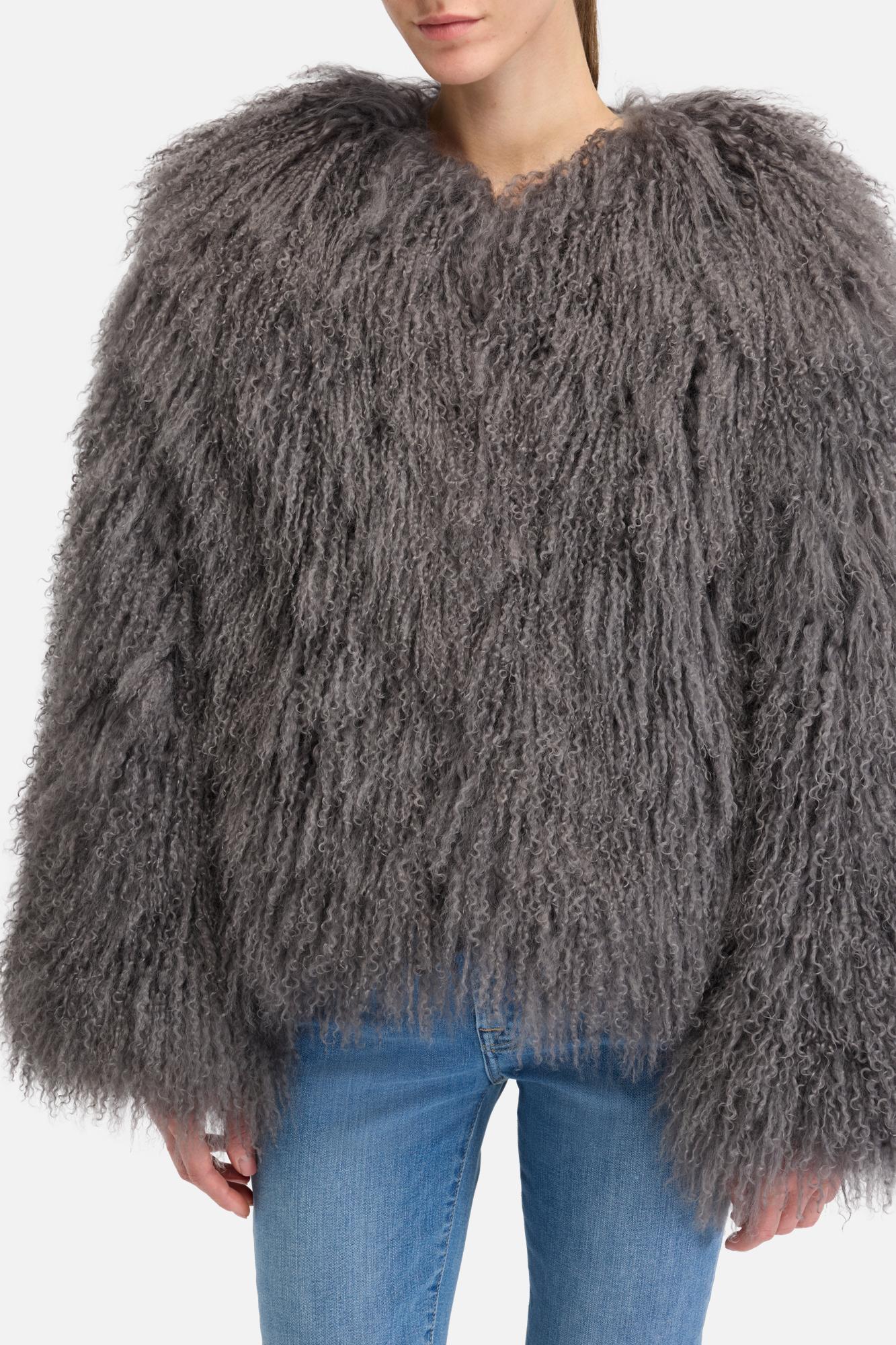 Shearling Fur Jacket in Grey | 7 For All Mankind