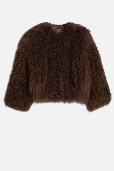 Shearling Fur Jacket in Brown