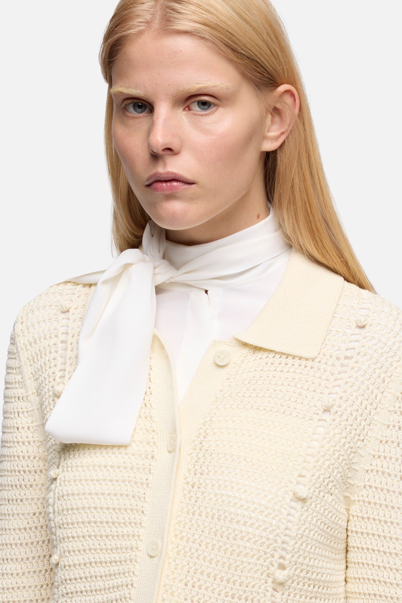 BOBBLE CARDIGAN in Ecru | 7 For All Mankind