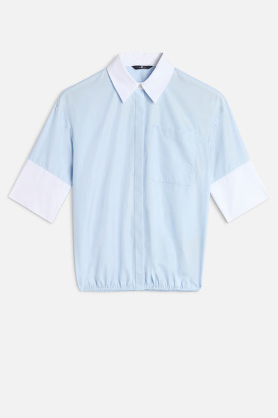 SHORT SLEEVE SHIRT in Poplin Sky Blue