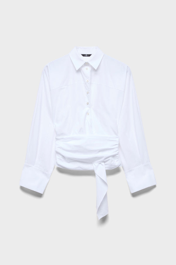 WAIST TIE SHIRT in Poplin