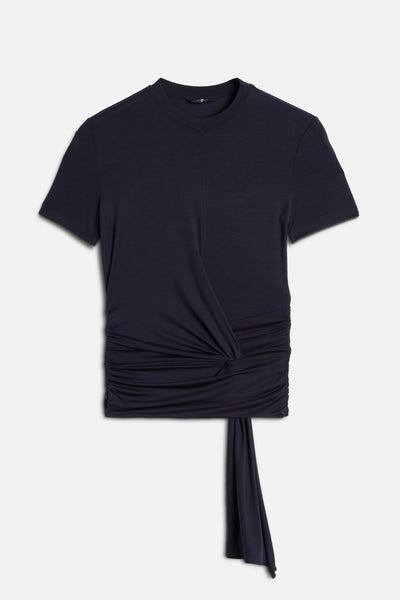 FITTED TWIST TEE in Lyocell Navy