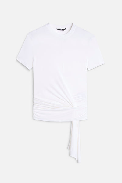 FITTED TWIST TEE in Lyocell Optical White