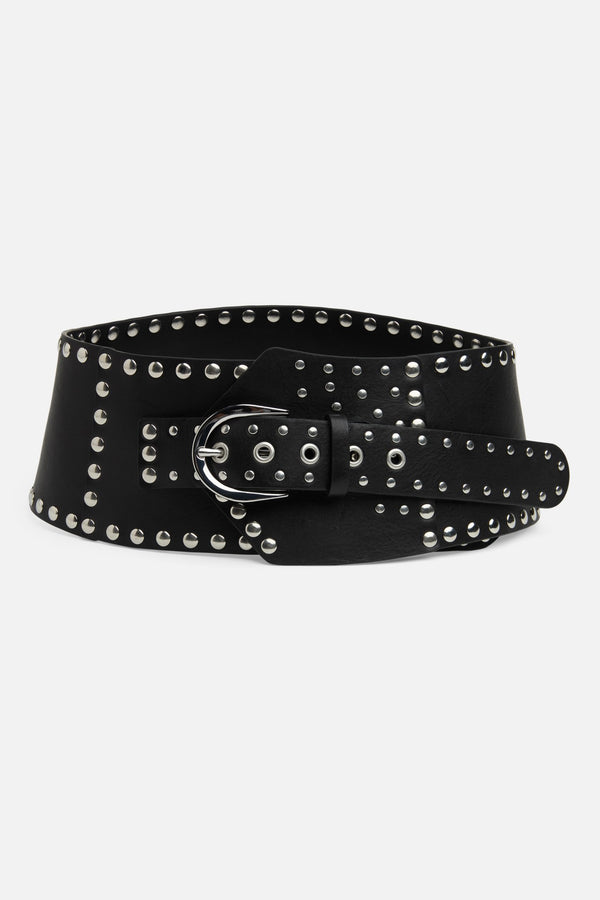 STUDDED WAIST BELT in Italian Leather