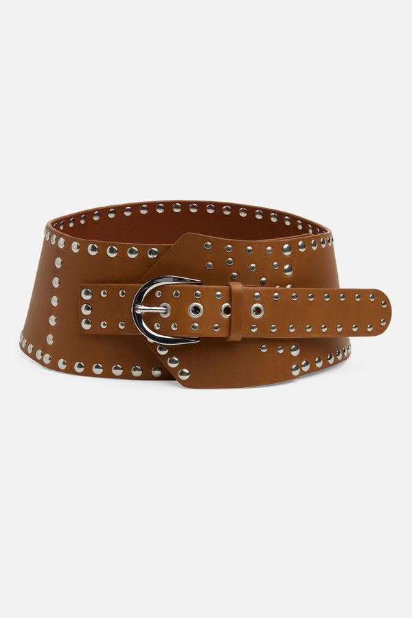 STUDDED WAIST BELT in Italian Leather