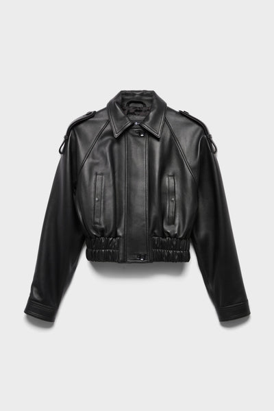 AVIATOR JACKET in Leather Black