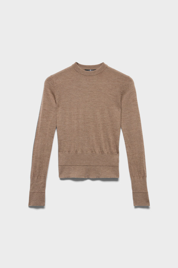 DOUBLE RIB CREWNECK SWEATER in Cashmere