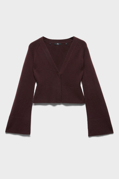 LARGE RIB CARDIGAN in Cashmere Coffee Bean