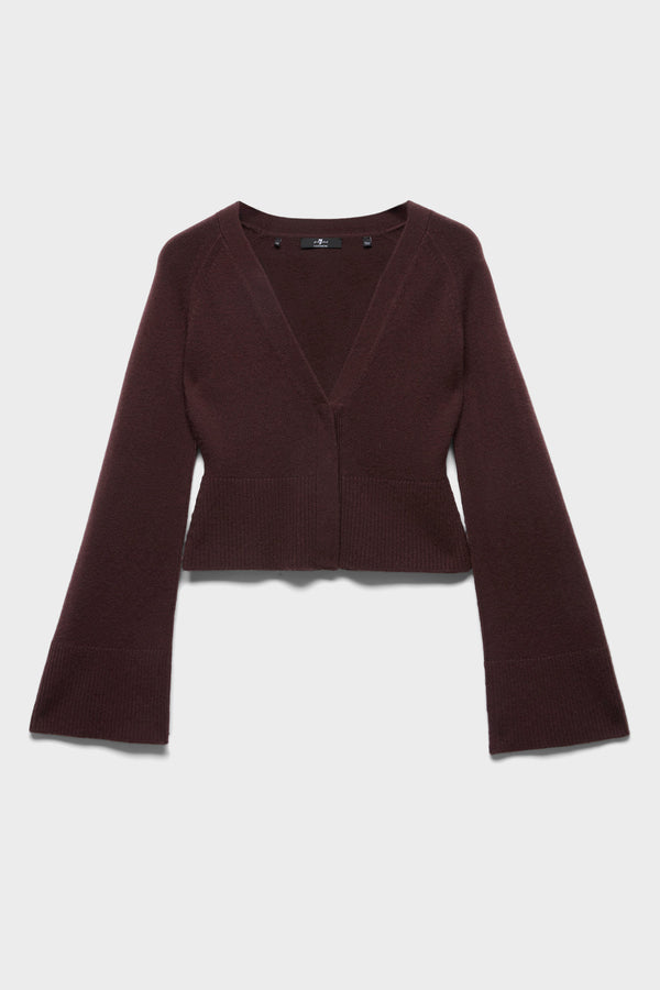 LARGE RIB CARDIGAN in Cashmere