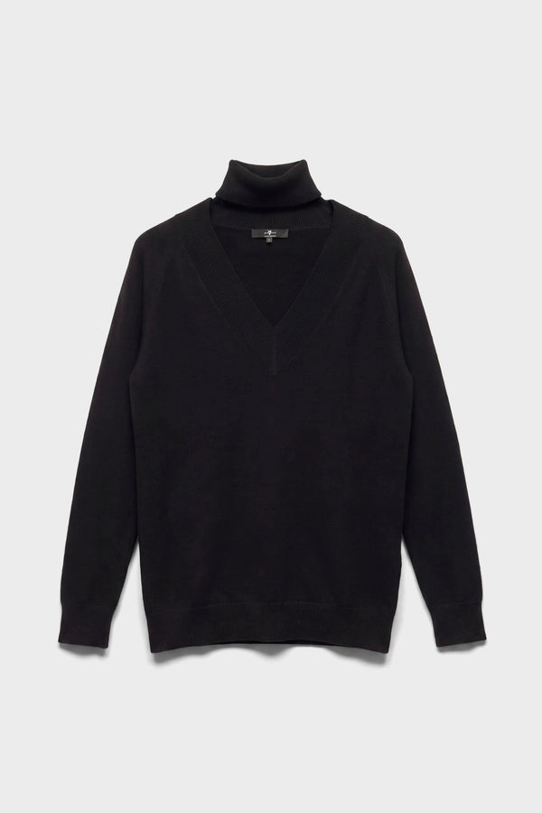 LARGE RIB V-NECK SWEATER in Cashmere