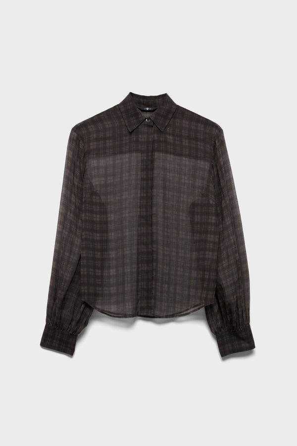 BALLOON SLEEVE SHIRT in Cotton Silk