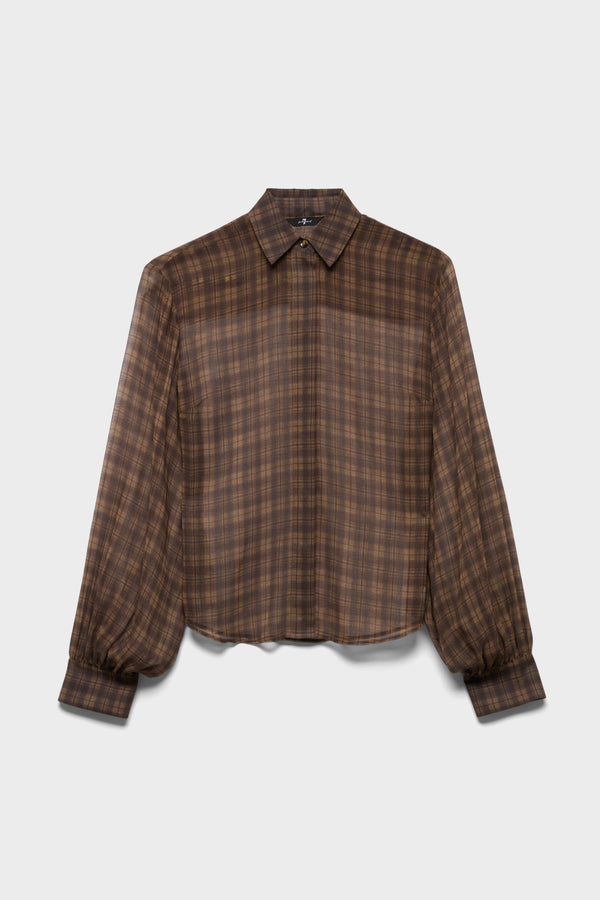 BALLOON SLEEVE SHIRT in Cotton Silk