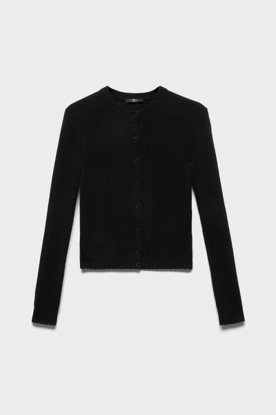 POINTELLE CARDIGAN in Cashmere Coal