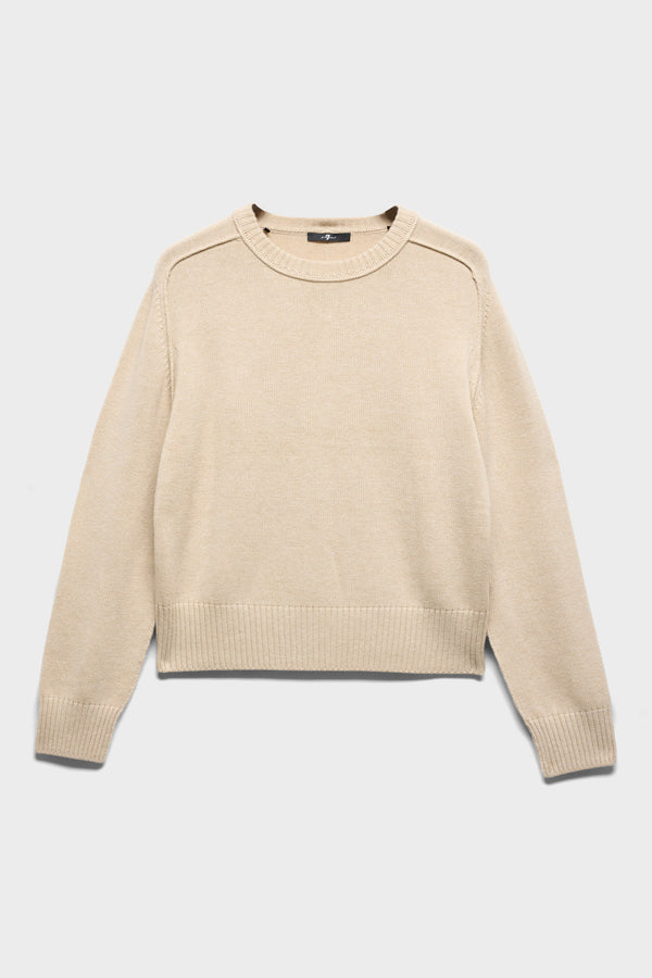 SADDLE CREWNECK SWEATER in Wool Blend