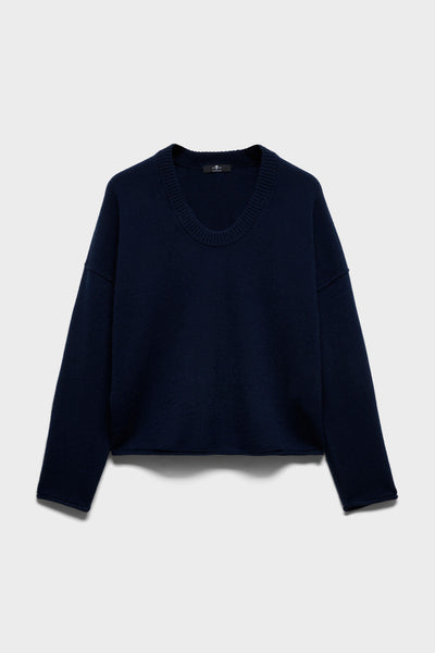 U-NECK SWEATER in Cashmere Midnight