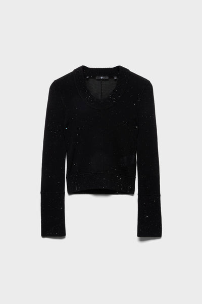 U NECK SWEATER in Wool Starry Night