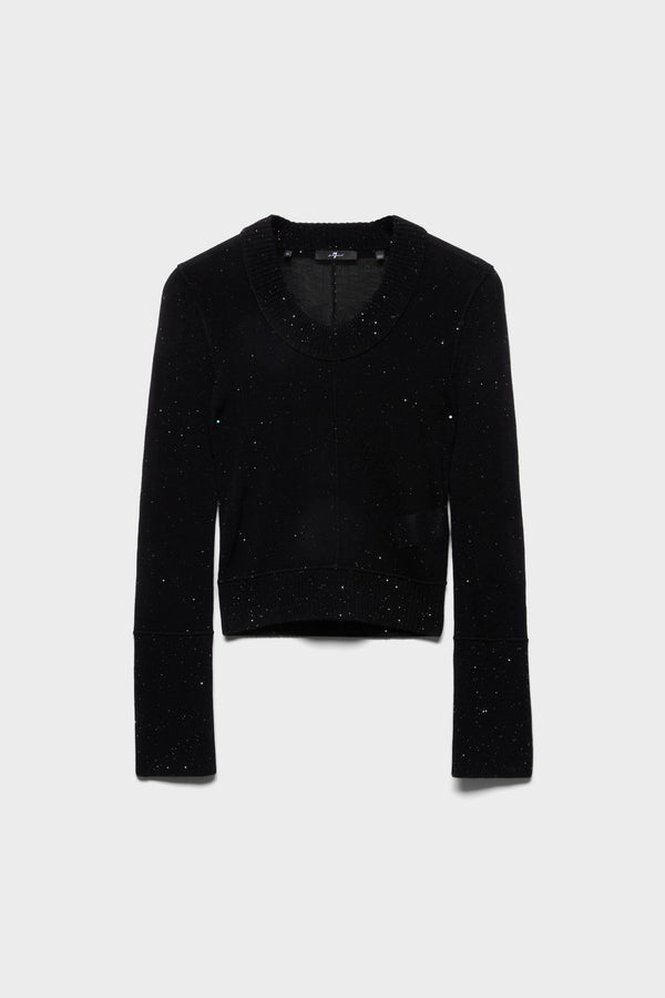 U NECK SWEATER in Wool