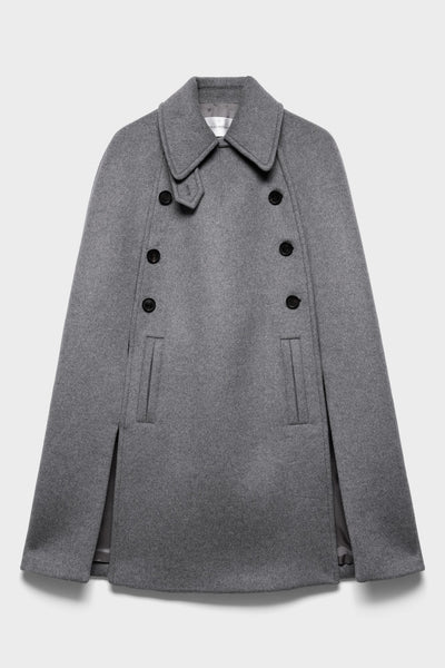 DOUBLE BREASTED CAPE in Wool Mink
