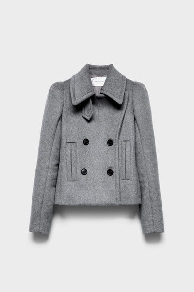 DOUBLE BREASTED HIGH SHOULDER in Wool Mink