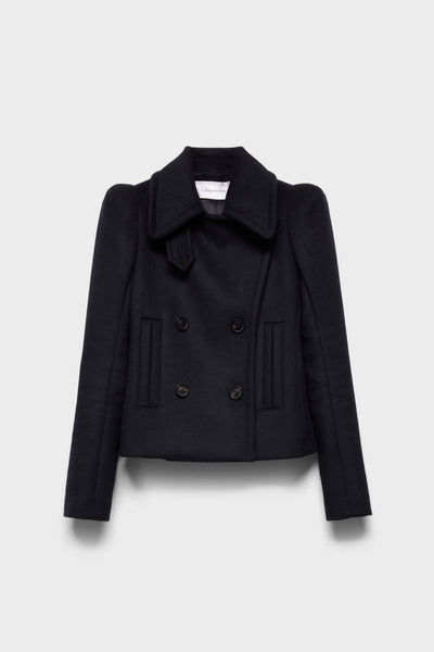 DOUBLE BREASTED HIGH SHOULDER in Wool Sable