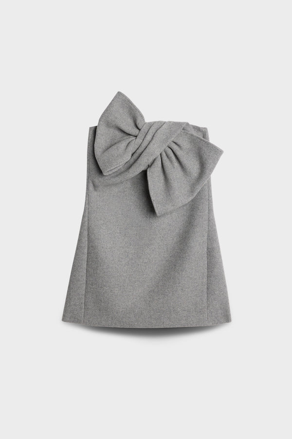 BOW MINI DRESS in Wool Blend