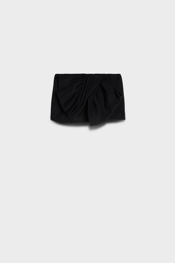 BOW MINI SKIRT in Wool Blend