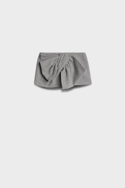 BOW MINI SKIRT in Wool Blend Slate