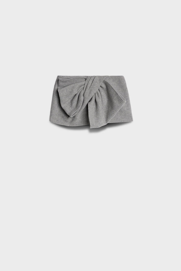 BOW MINI SKIRT in Wool Blend