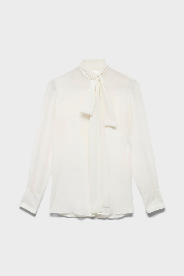 LONG SLEEVE BOW SHIRT in Silk