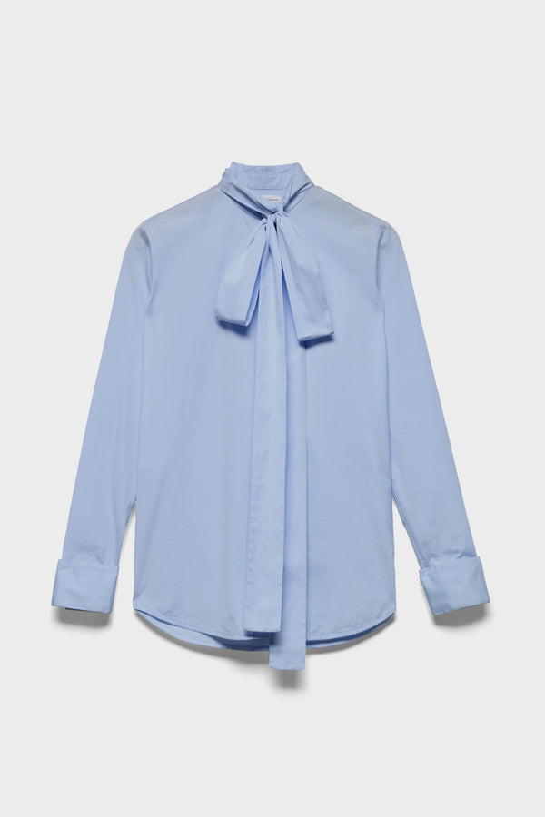LONG SLEEVE BOW SHIRT in Poplin